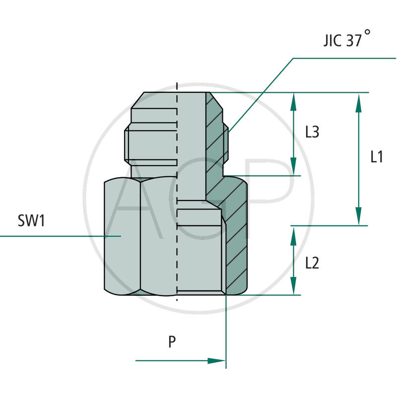 GA 9/16 M-JIC x 3/8 F-NPT