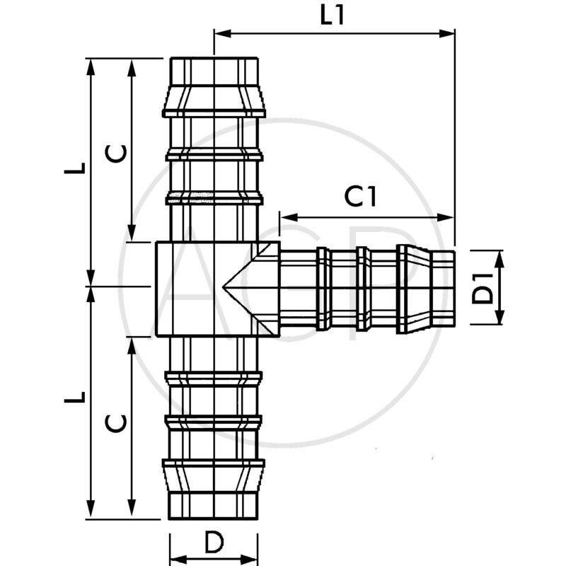 E-TVr-5-4-5-PA T-spojka
