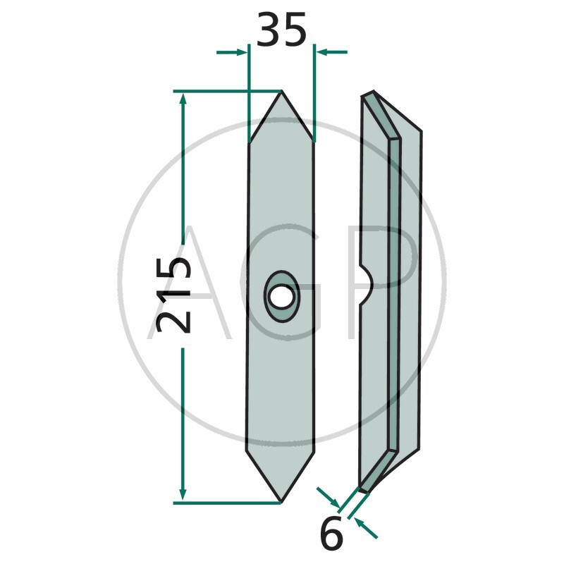 Hrot pro pero kultivátoru 220 x 35 x 6 mm vhodný pro Amazone, Saphir, Rabe