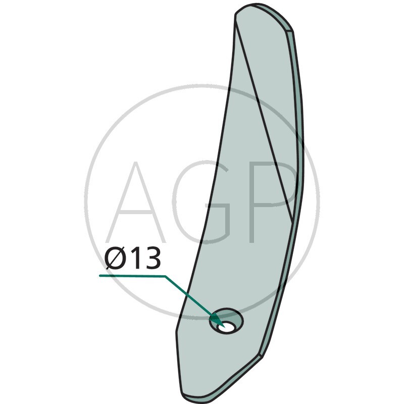 Vodící plát pravý bez držáku 420 x 80 x 8 mm vhodný pro těžké kultivátory Köckerling