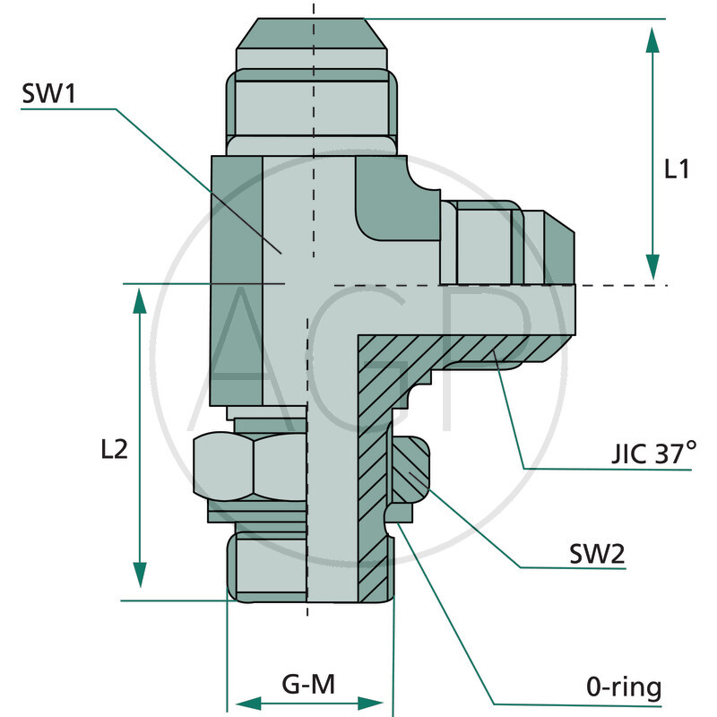 LAE 7/16 M-M JIC x 3/8 M-BSP