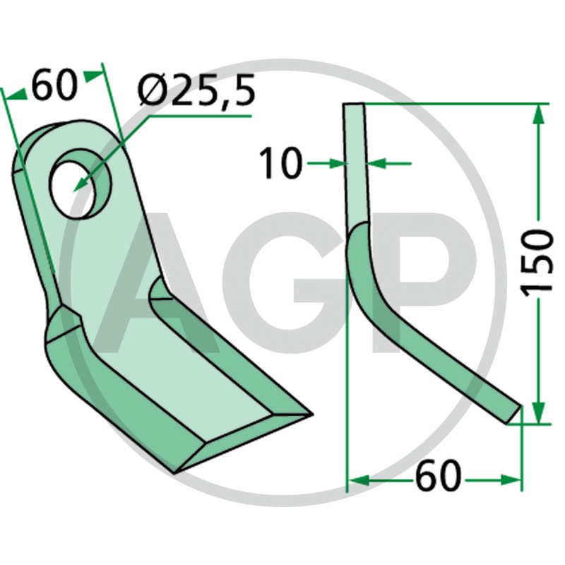Nůž mulčovače vhodný pro Agrimaster, Calderoni, Maschio, Muratori, Sicam