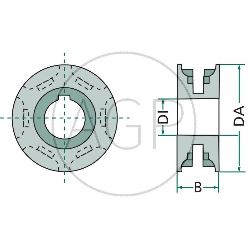 Řetězová kladka na rozmetadlo hnoje Kemper tvar A řetěz 9 x 31 mm 6 zubů