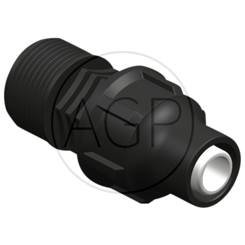 Spojka přípoj 16 x 3/4 s vnějším průměrem trubky 16 mm