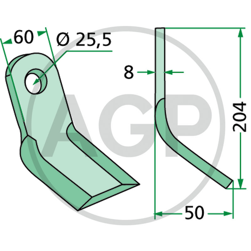 Nůž mulčovače vhodný pro Becchio & Mandrile, Pegoraro