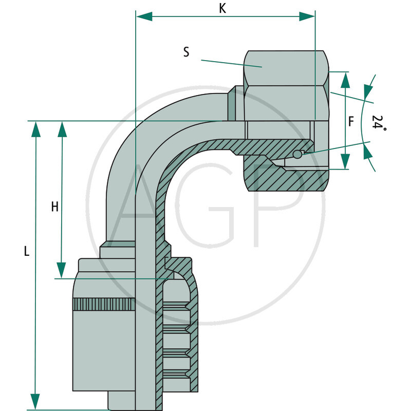 PNE 06 DKOL M12x1.5 90° (6L)GRANIT