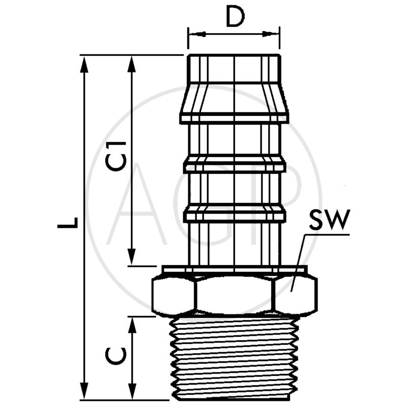 E-GETk-8-3/8-PA Přímá šroubovací násada