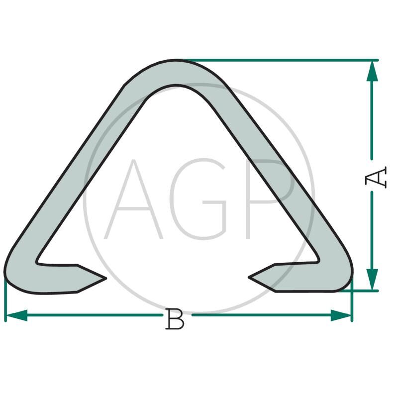 Spojka s rozsahem tloušťky pásu 5 - 6,5 mm, boční hrana 17 mm, spodní hrana 24 mm