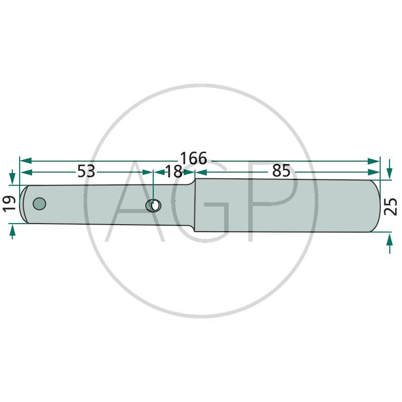 Kolík třetího bodu stupňovitý kat. 1-2 délka 166 mm