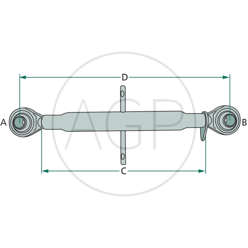 Třetí bod o délce 350-485 mm se závitem M30 x 3,5 mm a průměru oka 19 a 25,4 mm