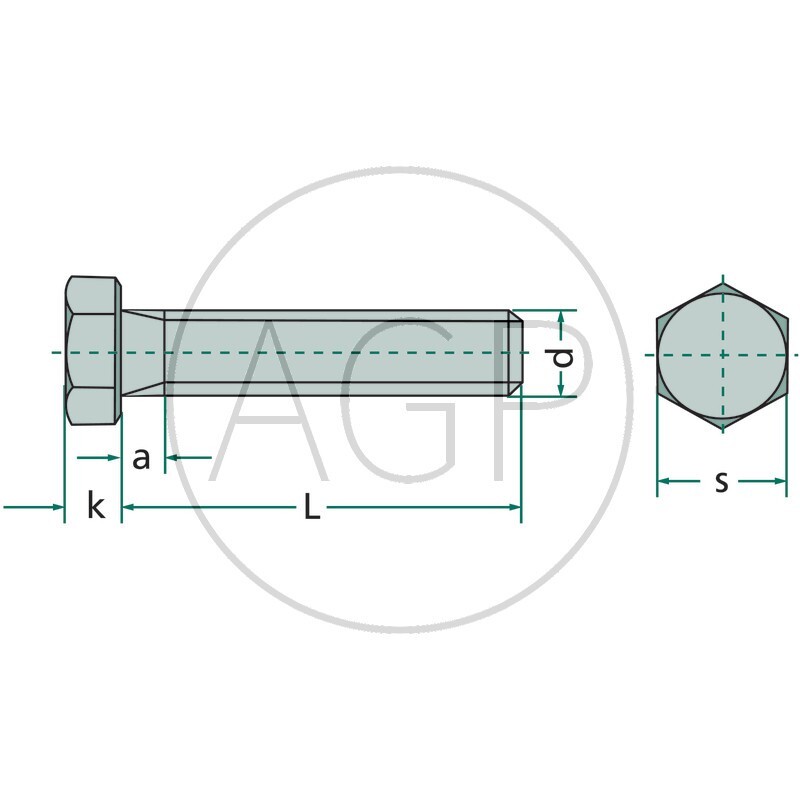 Šroub M10 o délce 70 mm s pevností 8.8 a šestihrannou hlavou