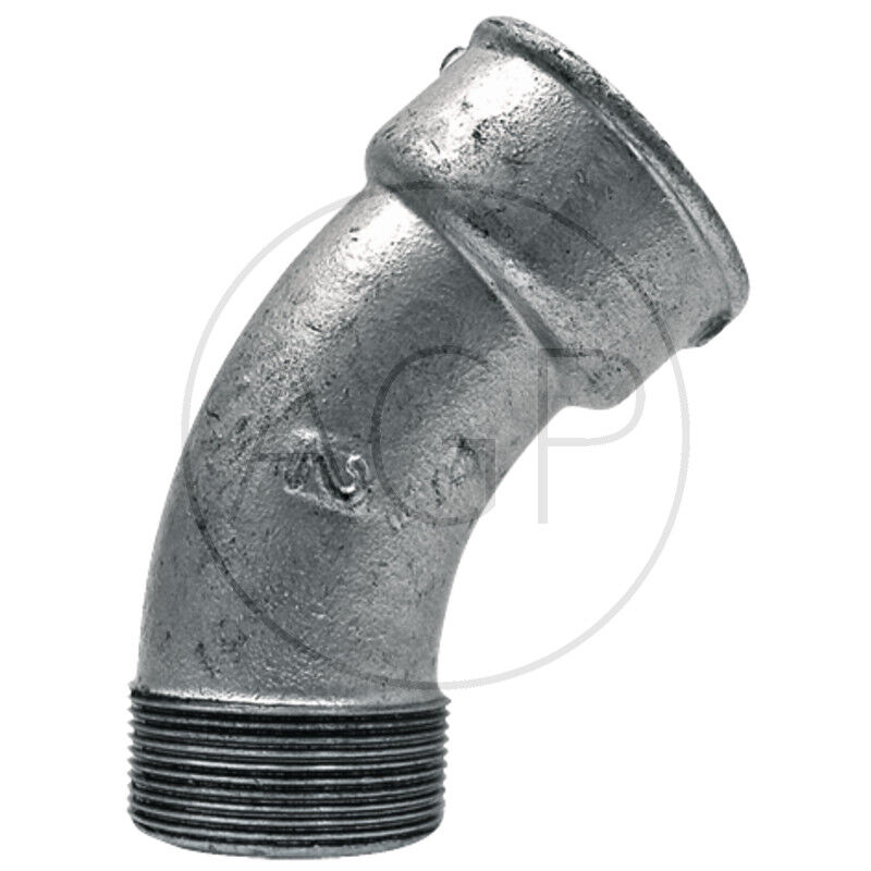 Koleno dlouhé s přípojem 1/2, 45°, 1x vnitřní závit a 1x vnější závit