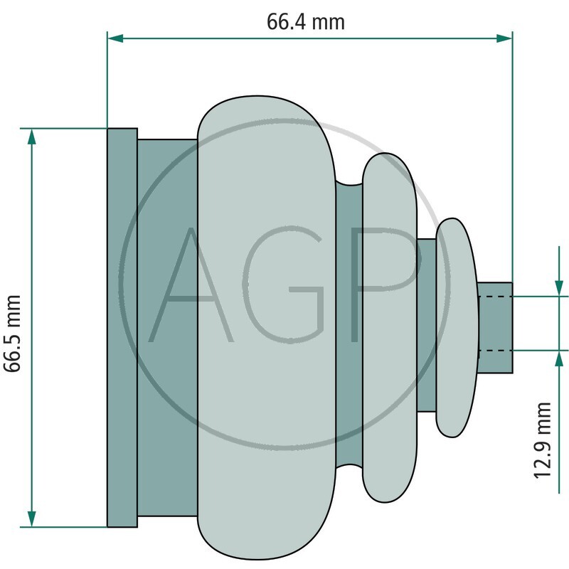 Manžeta s vnitřním spodním průměrem 57 mm