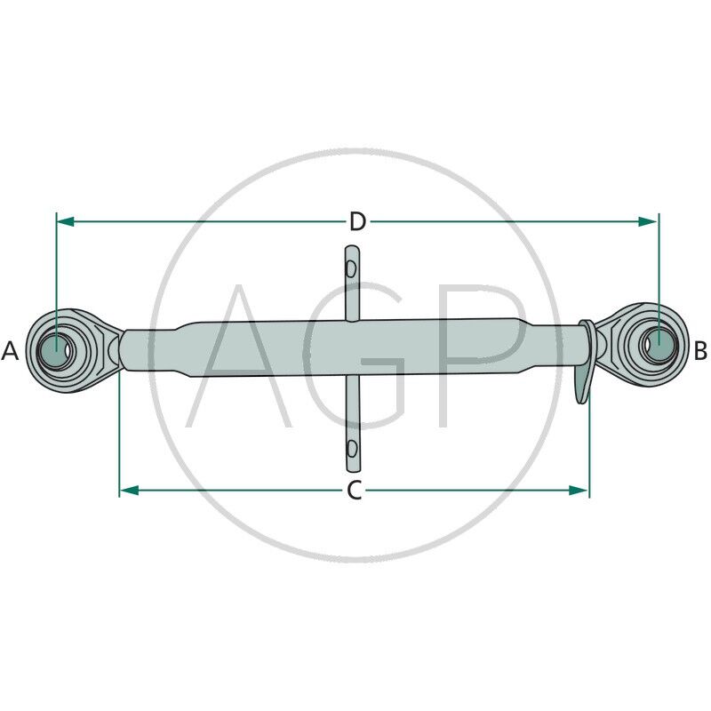 Třetí bod Standard pro traktor kat. 2-2 pracovní délka (D) 505 - 705 mm závit M30 x 3,5