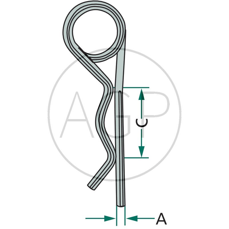 Zajišťovací dvojitě vinutá závlačka o průměru 7 mm pro čep o průměru 26 -40 mm