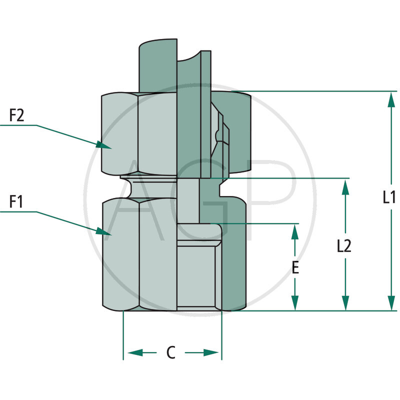 Stauff přímé šroubení se závitem M30 x 2 X-GAR 20 S 3/4