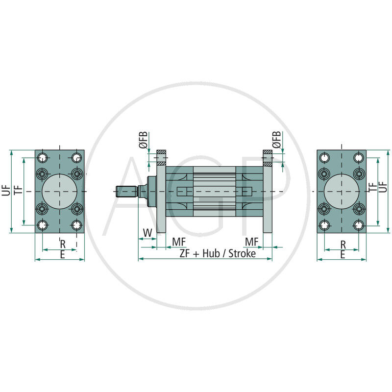 ZTI-BEF-C/D-125 Horní/dolní přírubové upevnění