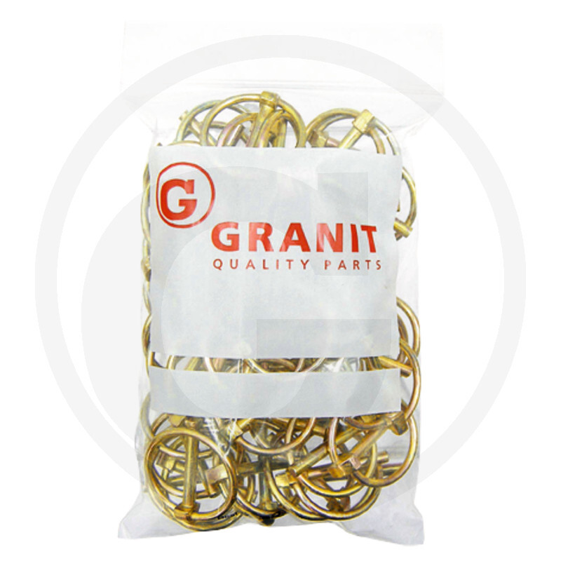 Zinkované bezpečnostní závlačky pro třetí body v balení 50 ks o délce 42 mm s průměrem 5,5 mm