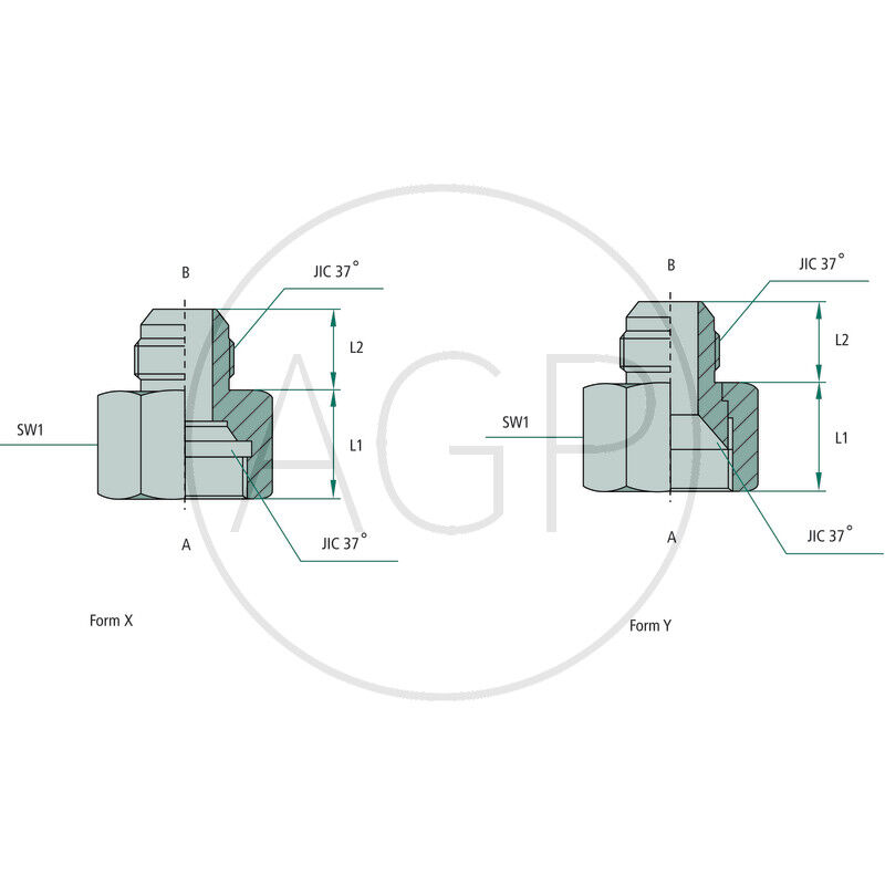 GA 7/8 F-JIC x 9/16 M-JIC