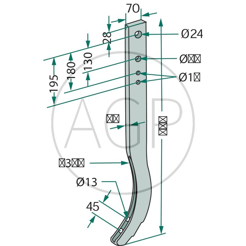 Násada pro těžké kultivátory vhodná pro Lemken Achat, Smaragd, Thorit, Topas a Saphir