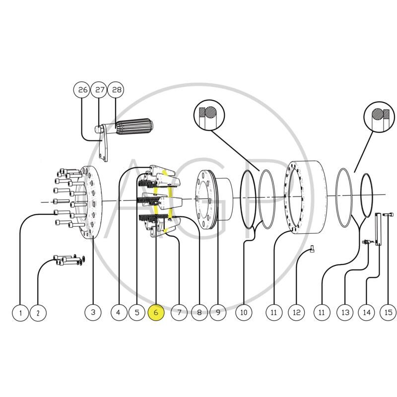 Lisovací čelisti tlačné pružiny G16