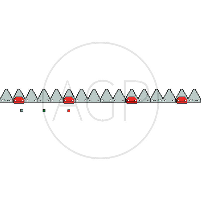 Nůž žací lišty ESM o délce 1370 mm s počtem 18 čepelí, FL 2 / 7, s počtem děr 2x101,6 + 2x177,8 mm