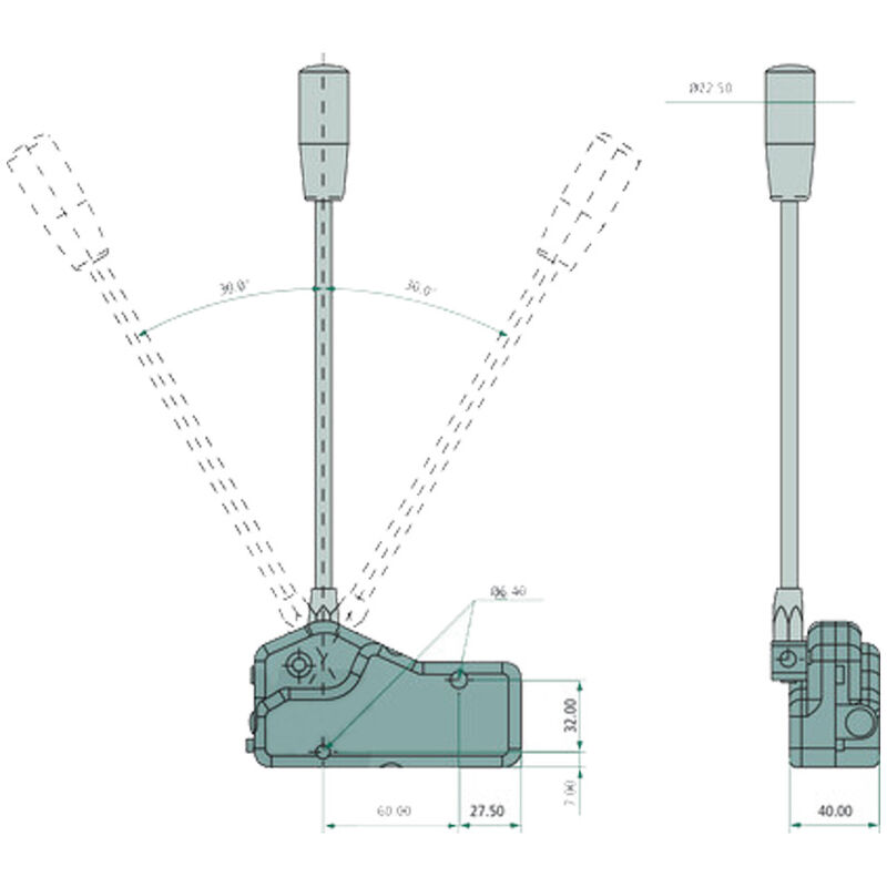 Páka pro ovládání hydraulického rozvaděče pomocí lanovodů