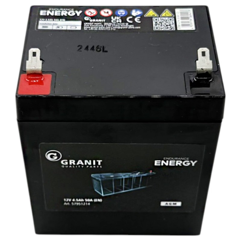 Baterie AGM 12V 4,5Ah uzavřená bezúdržbová se startovacím proudem 50 A