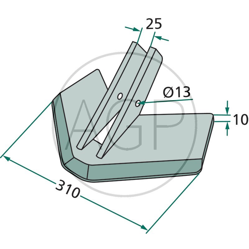 Křídlová radlice o šířce 310 mm Topmix pro podmítače Köckerling a Maschio