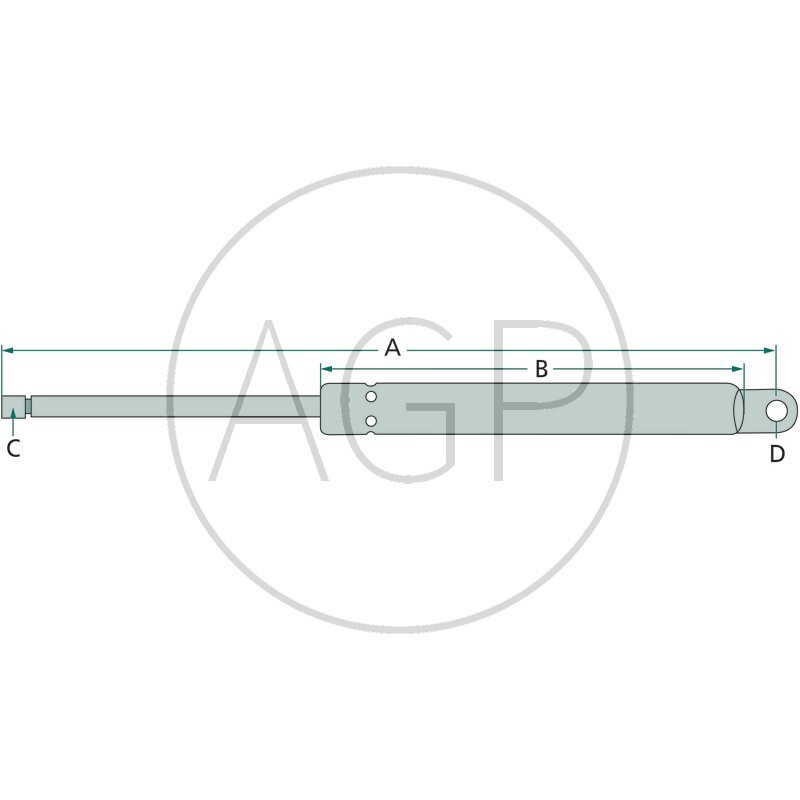 Plynová pružina o průměru pístní tyče 6 mm