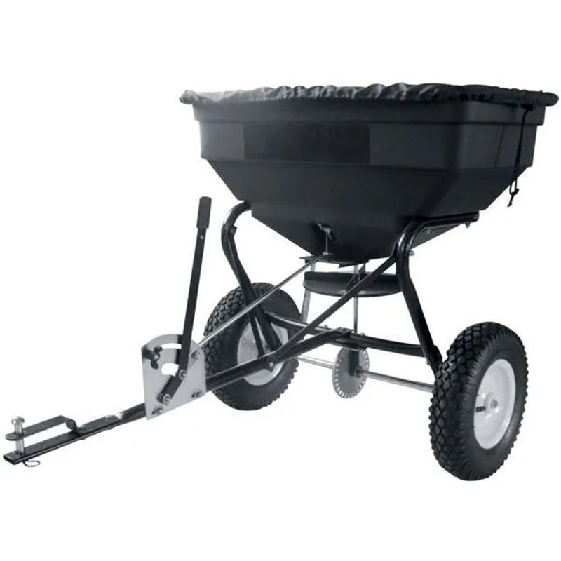 Posypový vozík s kapacitou 56 kg za zahradní traktor pro hnojiva, osiva a granulované přípravky