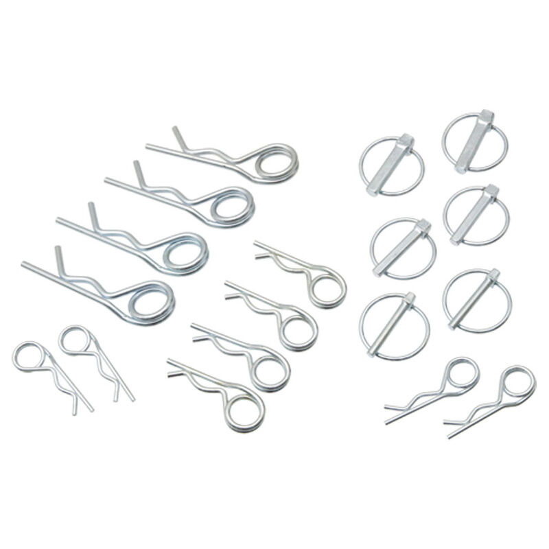 Sada závlaček dvojitě zahnuté a kroužkové zaklapávací o různých velikostech 