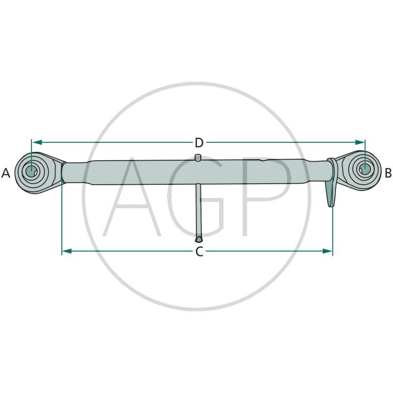 Třetí bod pro traktor kat. 3-3 Extra těžké provedení pracovní délka (D) 570 - 870 mm