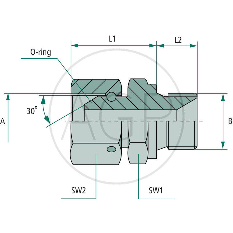 GA 1/4 FS-BSP x 1/4 M-BSP WD