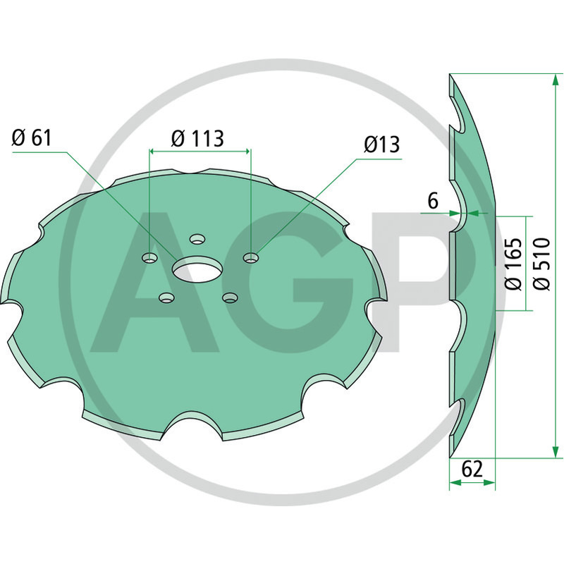 Disk ozubený 510 x 6 mm