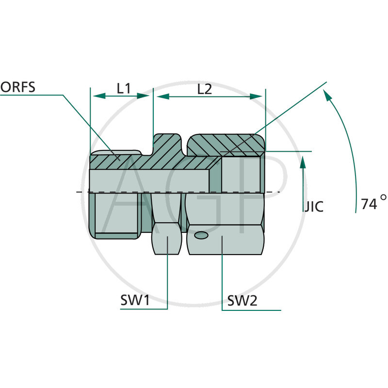 GA 11/16 M-ORFS x 9/16 FS-JIC