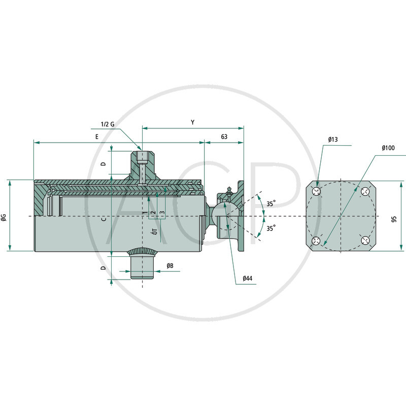 Teleskopický válec .-AO-K-45-61-76-91-107-H1150