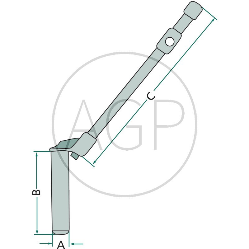 Závěsový kolík přímý přístup systém Deutz průměr 31 mm délka ramene 630 mm