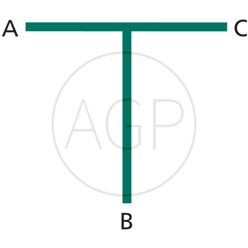 T-kus na vodní instalace, s průměrem A 2, B 1, C 2