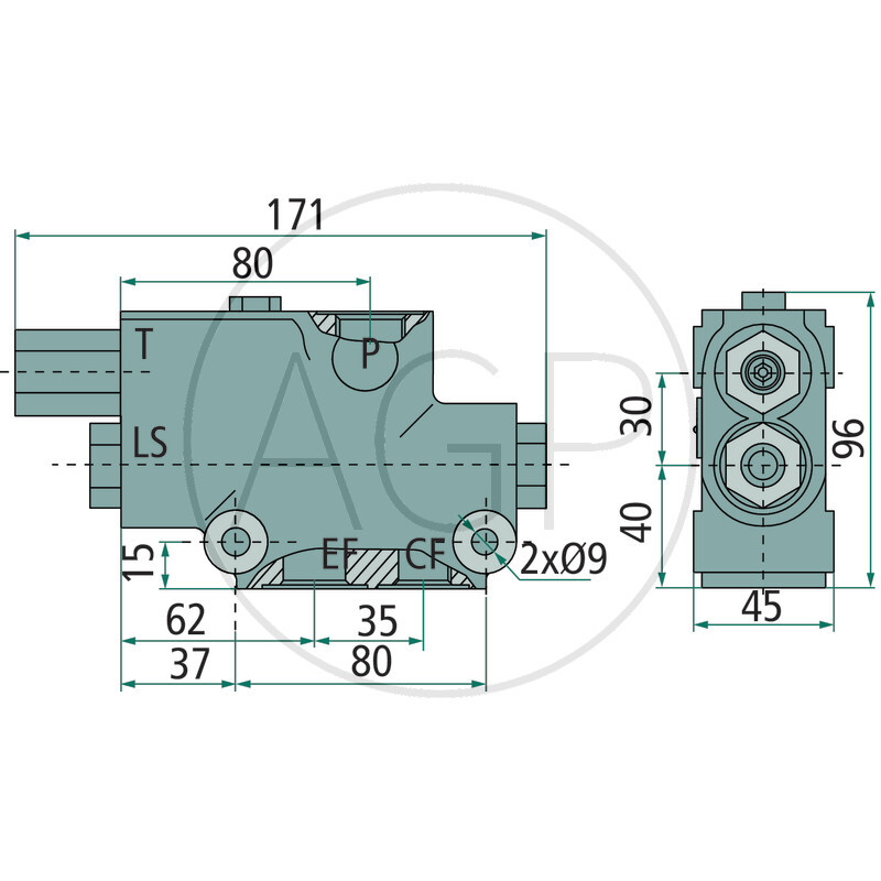 Ventil 40 L/m 7,0 bar Montáž vedení