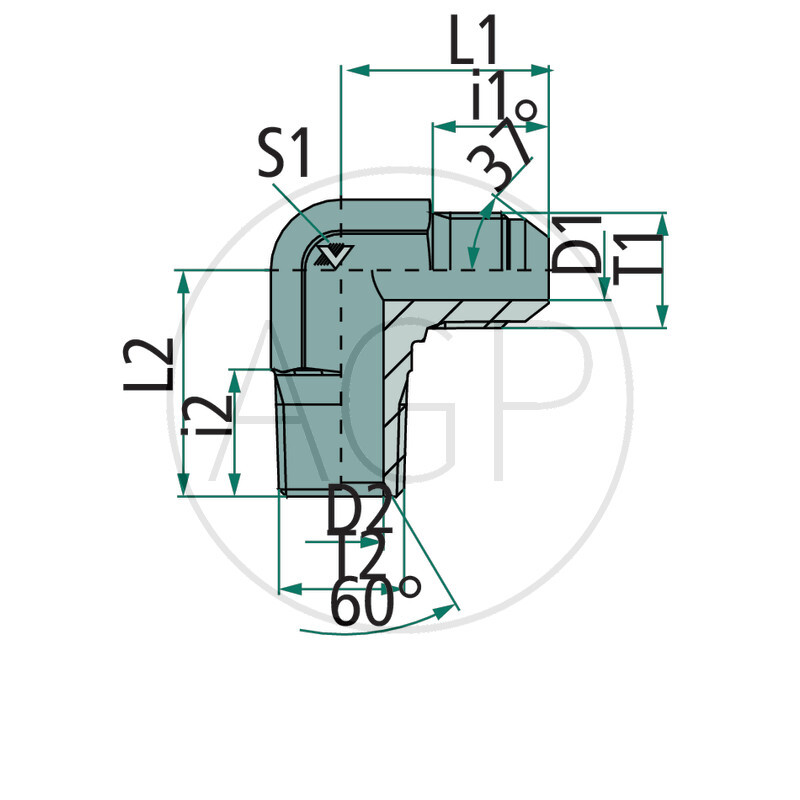WA-AGJ 9/16 - AGN 3/8 90° VA