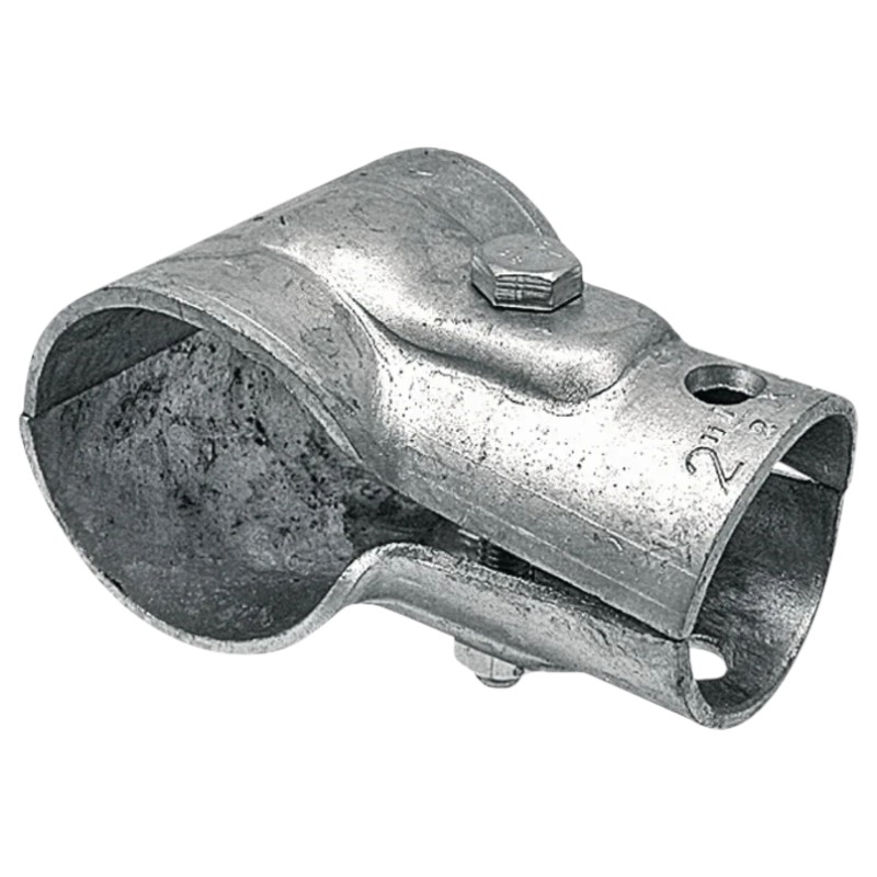 Stájová dvojdílná trubková T - spona pozinkovaná s 1 šroubem 60 x 34 mm