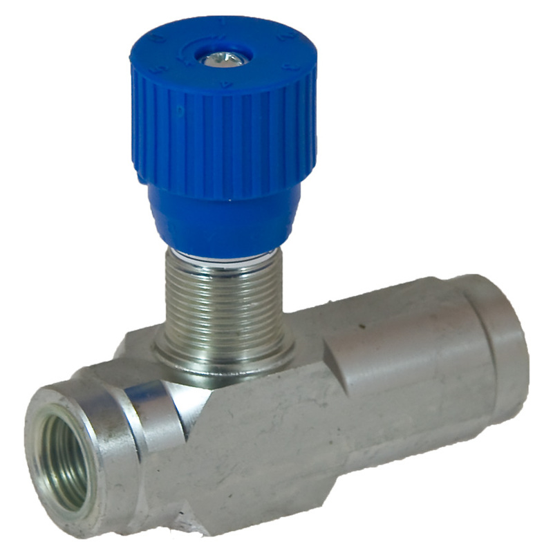 Škrtící ventil pro hydraulický okruh se závitem 1/2 a zabudovaným zpětným ventilem