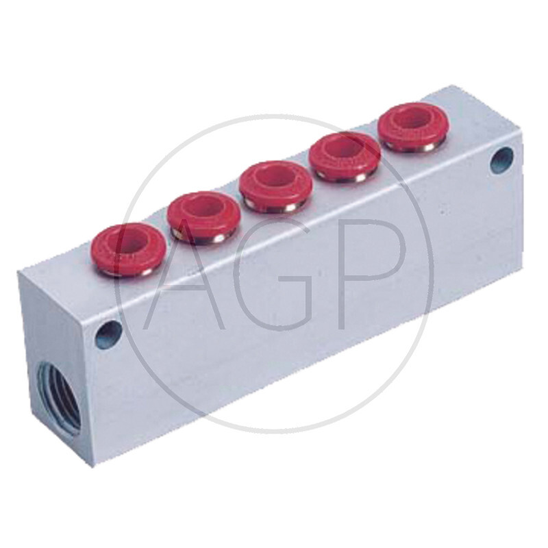 B-VT-5x8-2x1/4-AL Rozdělovací blok