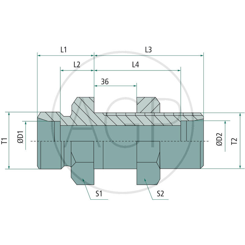 Přímé přepážkové šroubení X-SV 30 S se závitem M42 x 2