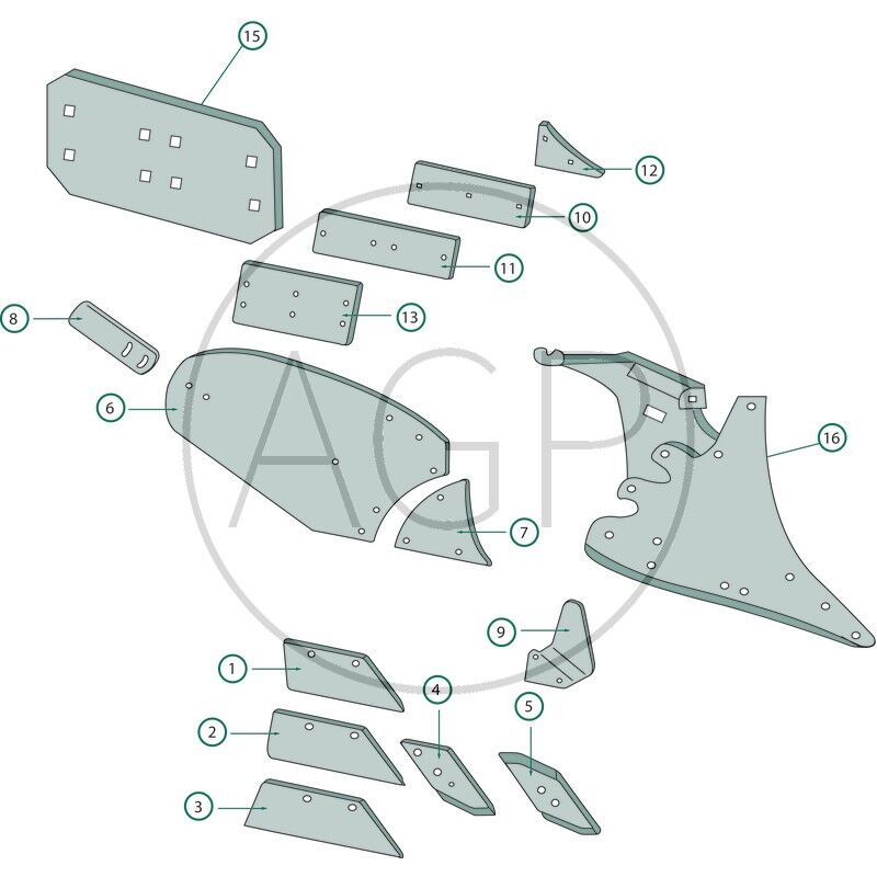 Odhrnovačka pluhu, zadní díl levé provedení, vhodná pro Lemken