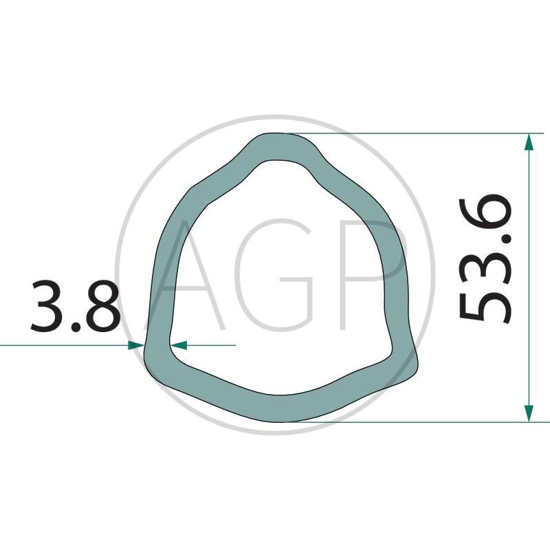 Trubka ke kardanu profilu trojúhelník o šířce 44,7 mm o délce 1 m