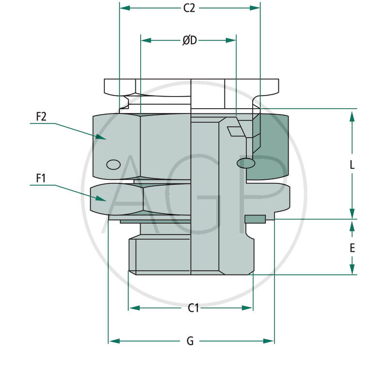 Stauff přímé šroubení se závitem M20 x 1,5 GEVR 12 S 1/4 DKO WD