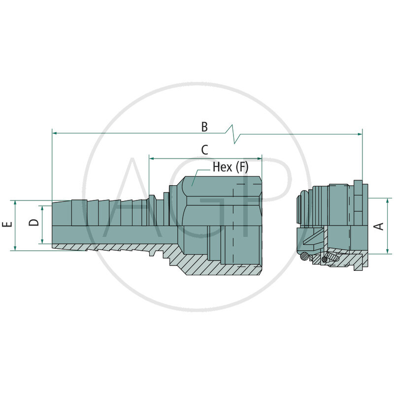 WEO-Zdířka 3/4 (23 mm); Přípoj 3/4