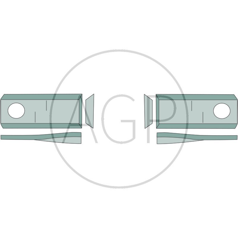 Nože rotační 25 ks pravé pro Kuhn, IHC, JD, PZ, NH, Pöttinger sekačky 93 x 40 x 3 mm